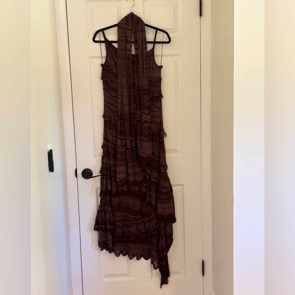 Missoni Asymmetrical Dress in Deep Brown